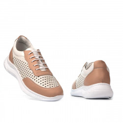 Scarpe sportive da donna 6024 cipria+bianco