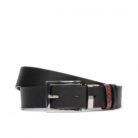 Cintura donna 19m nero + pitone bordeaux (bicolore)