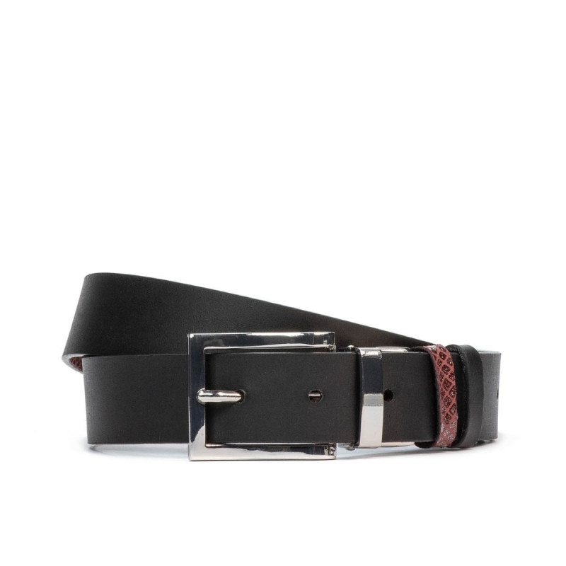 Cintura donna 19m nero + pitone bordeaux (bicolore)