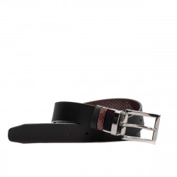 Cintura donna 19m nero + pitone bordeaux (bicolore)