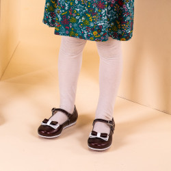 Scarpe per bambini piccoli 51c vernice bordeaux+bianco