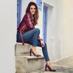 Scarpe eleganti donna 1261 pitone bordeaux