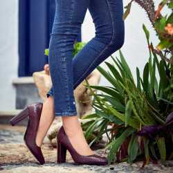 Scarpe eleganti donna 1261 pitone bordeaux