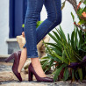 Scarpe eleganti donna 1261 pitone bordeaux