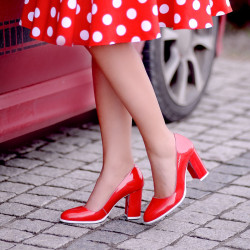Scarpe eleganti/casual donna 1254 vernice rossa lifestyle