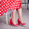 Scarpe eleganti/casual donna 1254 vernice rossa lifestyle
