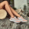 Scarpe sportive da donna 6024 cipria+bianco