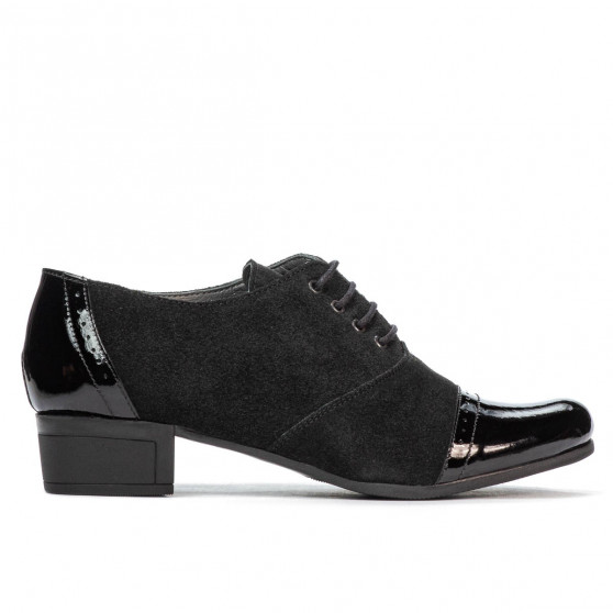 Scarpe casual donna 652 vernice nera combinata