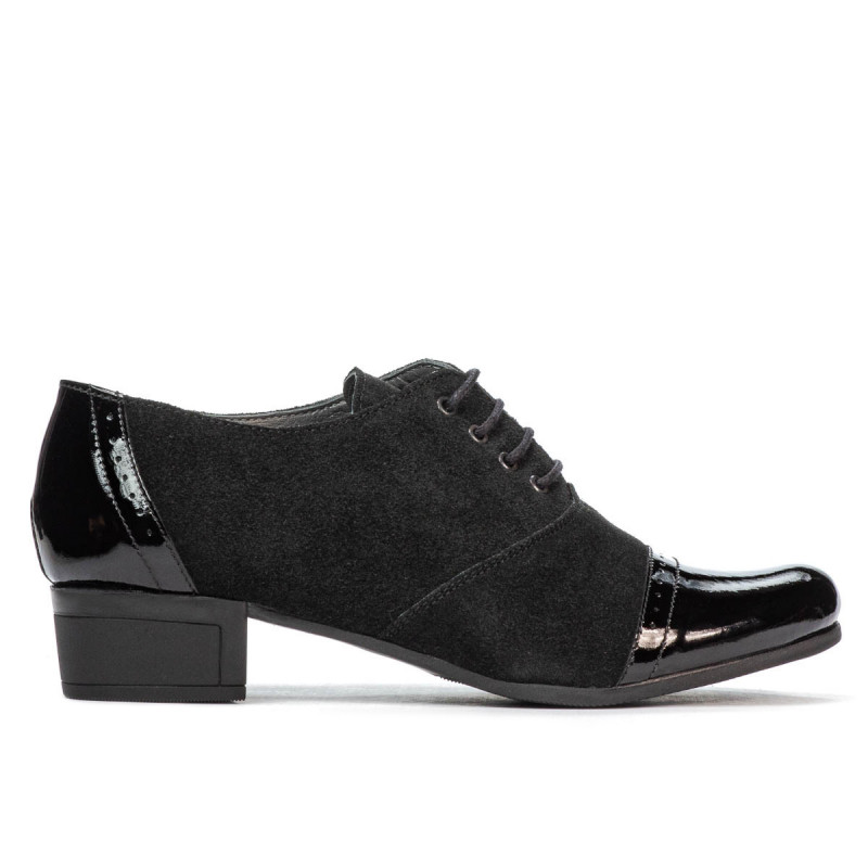 Scarpe casual donna 652 vernice nera combinata