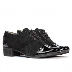 Scarpe casual donna 652 vernice nera combinata