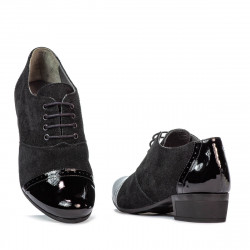 Scarpe casual donna 652 vernice nera combinata
