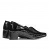 Scarpe casual donna 614 coccodrillo verniciato nero