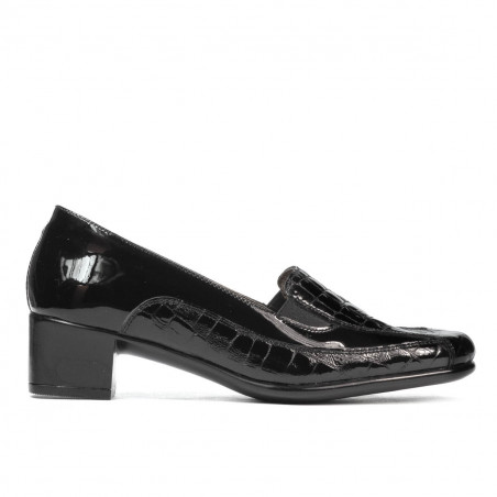 Scarpe casual donna 614 coccodrillo verniciato nero