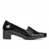Scarpe casual donna 614 coccodrillo verniciato nero