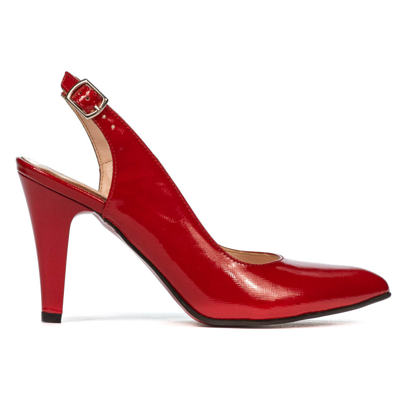 Sandali donna 1236 vernice rosso satinato
