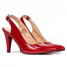 Sandali donna 1236 vernice rosso satinato