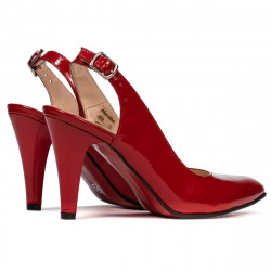 Sandali donna 1236 vernice rosso satinato