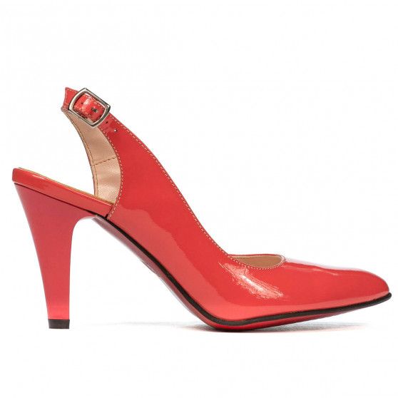 Sandali donna 1236 vernice rosso corallo