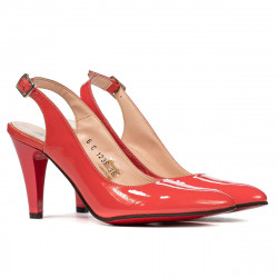 Sandali donna 1236 vernice rosso corallo