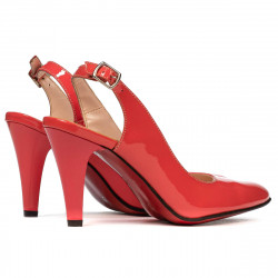 Sandali donna 1236 vernice rosso corallo