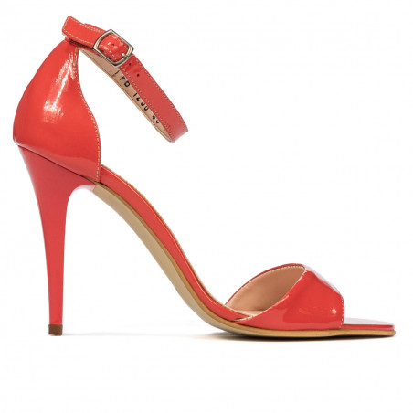 Sandali donna 1238 vernice rosso corallo