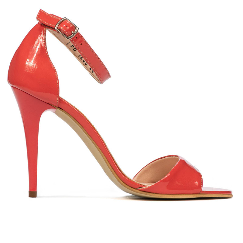 Sandali donna 1238 vernice rosso corallo