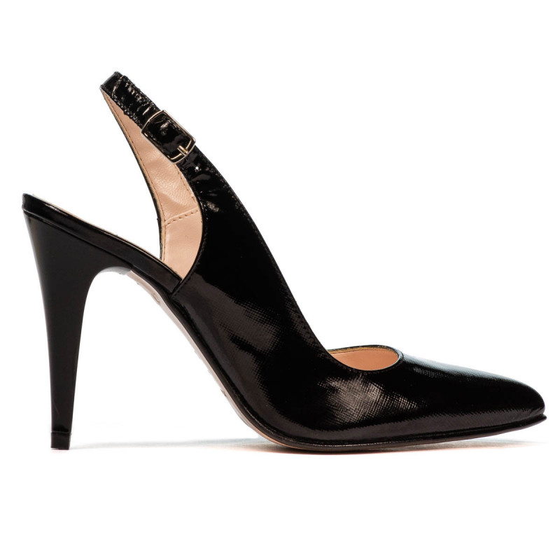 Sandali donna 1249 vernice nera satinata