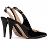Sandali donna 1249 vernice nera satinata