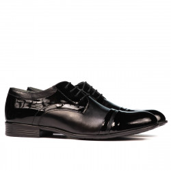 Scarpe eleganti uomo 763 vernice nera combinata
