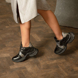 Stivaletti da donna 3351 nero combinato