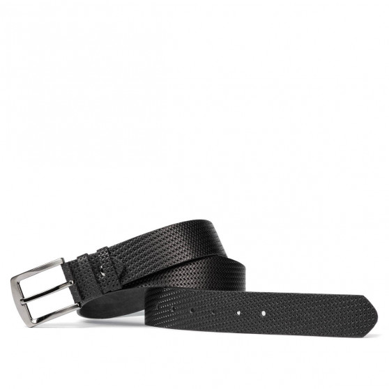 Cintura uomo 01b nera pressata