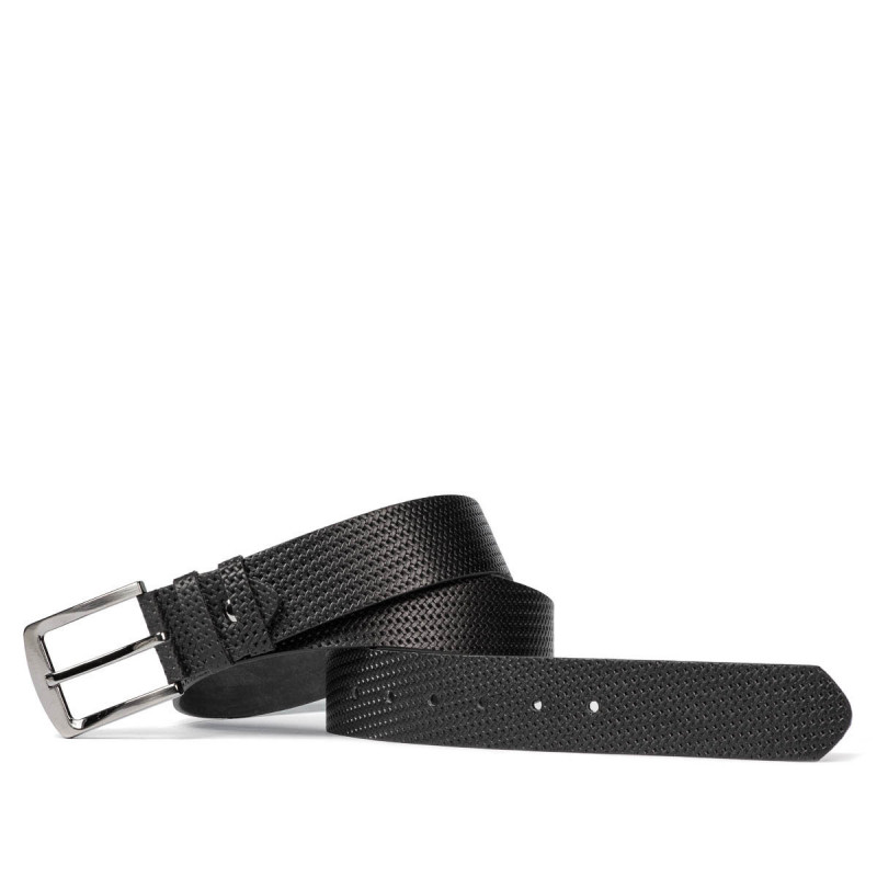 Cintura uomo 01b nera pressata