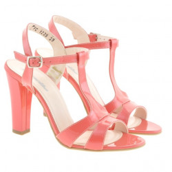 Sandali donna 1239 vernice rosso corallo