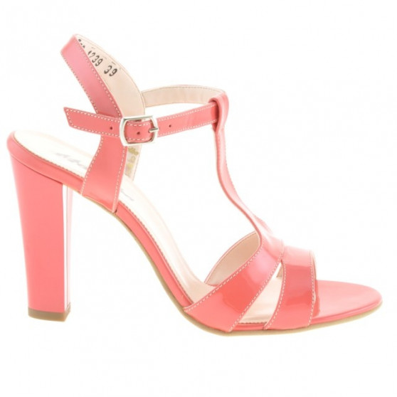 Sandali donna 1239 vernice rosso corallo