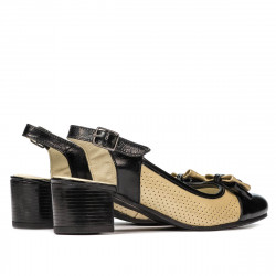 Sandali donna 5013 vernice nero+beige