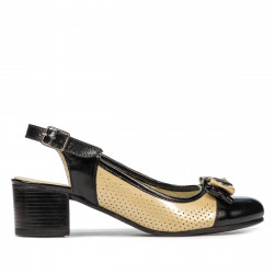 Sandali donna 5013 vernice nero+beige
