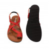 Sandali donna 5076 rosso corallo velluto