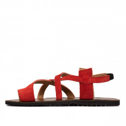 Sandali donna 5076 rosso corallo velluto