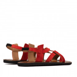 Sandali donna 5076 rosso corallo velluto
