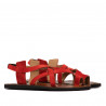 Sandali donna 5076 rosso corallo velluto