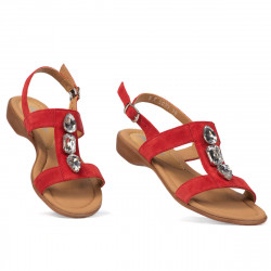 Sandali da donna 5073 rosso velluto
