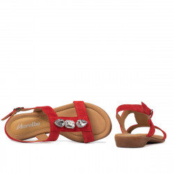Sandali da donna 5073 rosso velluto