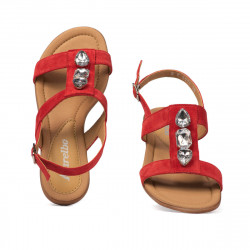 Sandali da donna 5073 rosso velluto