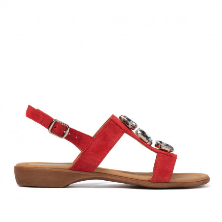 Sandali da donna 5073 rosso velluto