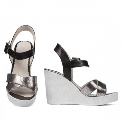 Sandali donna 5081 argento combinato