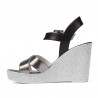 Sandali donna 5081 argento combinato