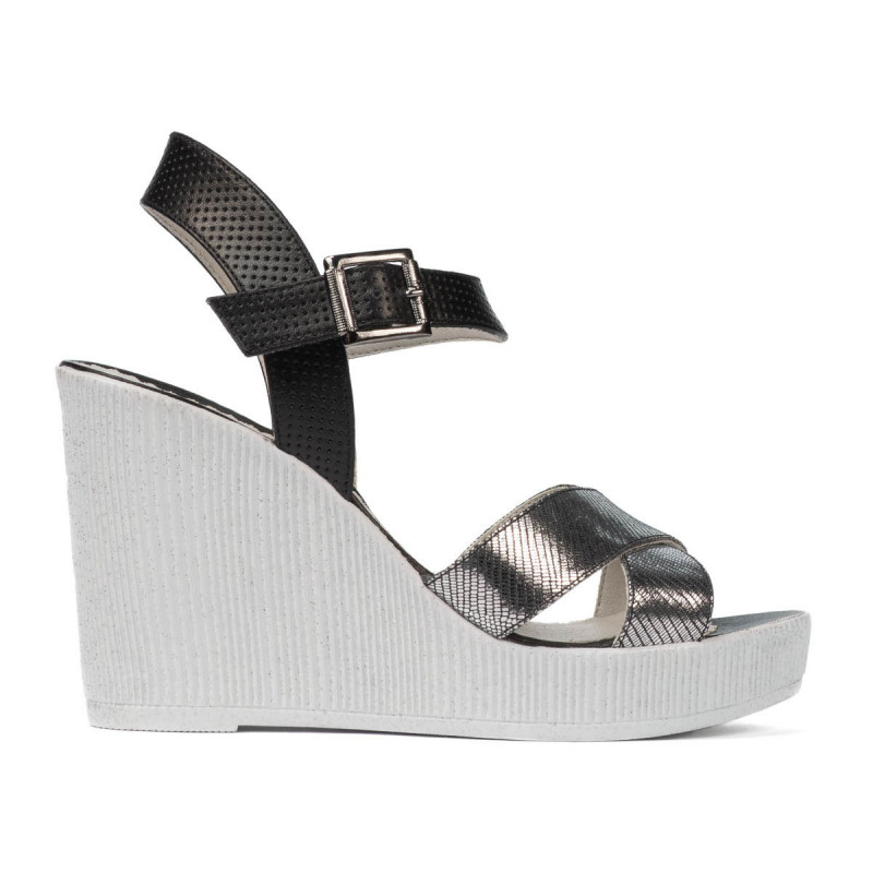 Sandali donna 5081 argento combinato