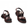 Sandali donna 5075 grigio madreperla+rosso