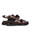 Sandali donna 5075 grigio madreperla+rosso