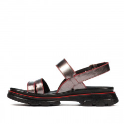 Sandali donna 5075 grigio madreperla+rosso